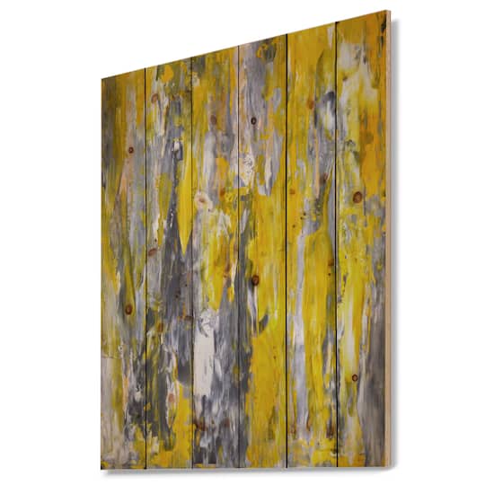Designart - Grey and Yellow Abstract Pattern